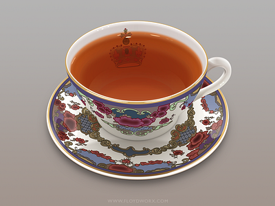 Cup of tea illustration ornaments vector