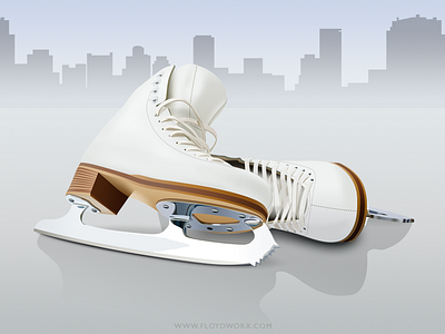 Figure skates - infographic element ice illustration rink skate vector