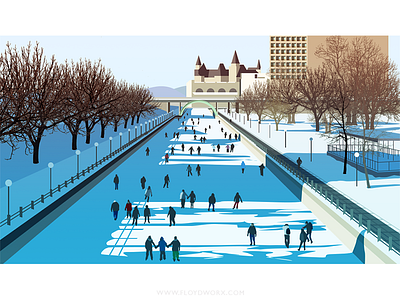 Ottawa ice rink - infographic element city ice illustration infographics skate vector winter