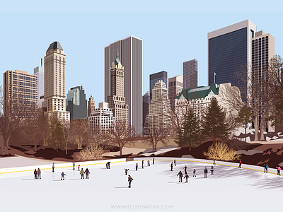 New York ice rink - infographic element ice illustration infographics skate vector winter