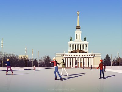 Moscow ice rink - infographic element ice illustration infographics skate vector winter