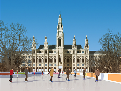 Vienna ice rink - infographic element austria ice illustration infographics skate vector winter