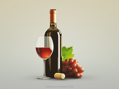 Wine - infographic element bottle cork glass grape illustration infographics leaf vector