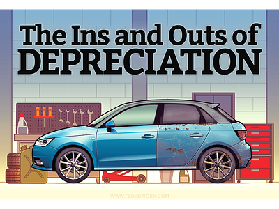 Car depreciation infographic header