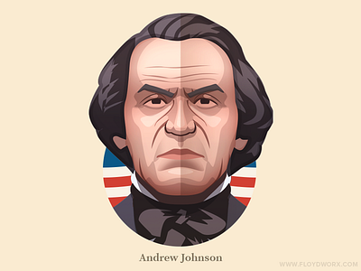 Andrew Johnson character face head illustration portrait president states united usa
