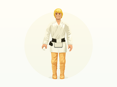 Luke action figure - infographic element 70s action character figure illustration movie retro skywalker star toy wars