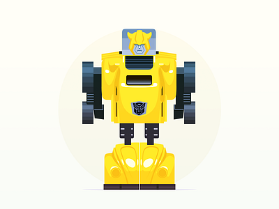 Transformer - infographic element bumblebee character illustration retro toy transformers
