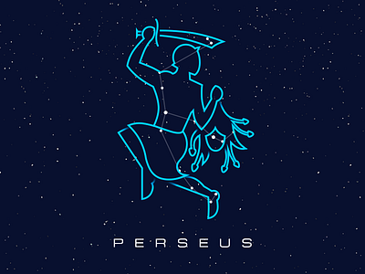 Constellations - Perseus circles illustration map outline sky space star