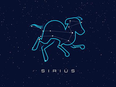 Constellations - Sirius circles dog illustration map outline sky space star