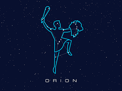 Constellations - Orion circles illustration map outline sky space star