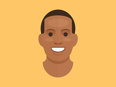 Black male character head design face flat guy illustration man portrait vector