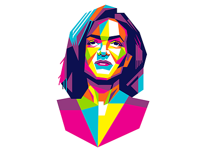 Geometric head #2 - Sheryl Sandberg - infographic element