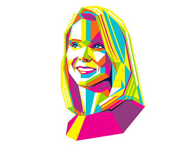 Geometric head #3 - Marissa Meyer - infographic element character face girl illustration pop art portrait shape vector vivid woman wpap