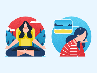 Icons #1 - infographic elements affinity character design flat girl icon illustration mindfulness woman yoga