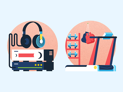 Icons #3 - infographic elements affinity design flat headphone icon illustration music sound treadmill
