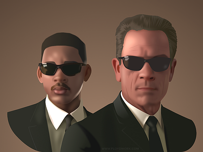Men in Black - infographic element character face film head illustration male man movie portrait vector