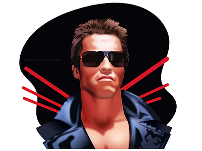 Terminator - infographic element affinity character face film head illustration male man movie portrait vector