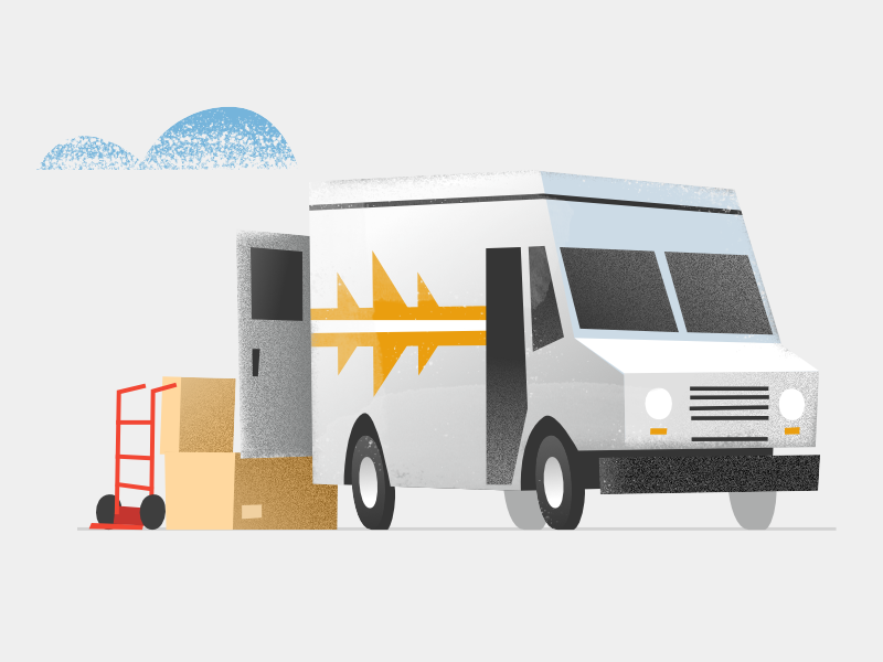 Selling on Amazon #3 - blog post illustration affinity box car cardboard delivery lorry texture transport truck van vector vehicle