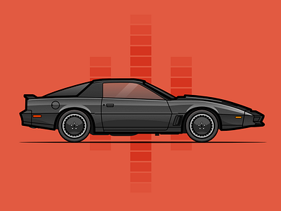 K.I.T.T. from Knight Rider affinity car design flat ghost film illustration kitt movie road street stroke vehicle