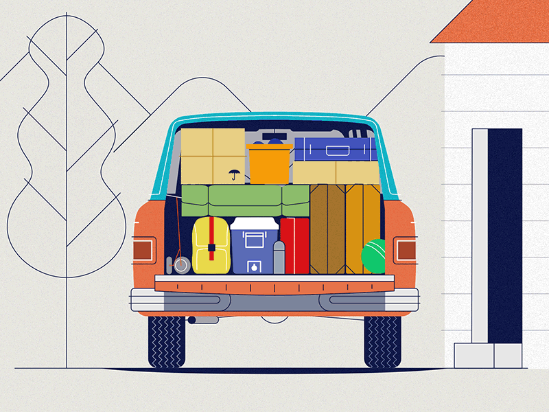 Car hacks - infographic elements affinity bag design flat hint icon illustration line lineart luggage package stroke trunk vector vehicle