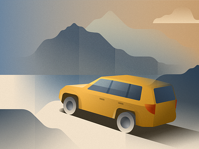 Car on the edge of a cliff - infographic element