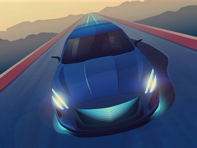 Electric car - infographic header ae affinity animation car design illustration road tesla vector vehicle