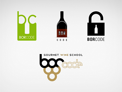 Borcode logos barcode bor code gourmet logo mono school vector wine