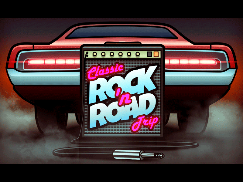 Classic Rock 'n Road Trip playlist - in-post image affinity blog car design illustration music retro stroke vector vehicle