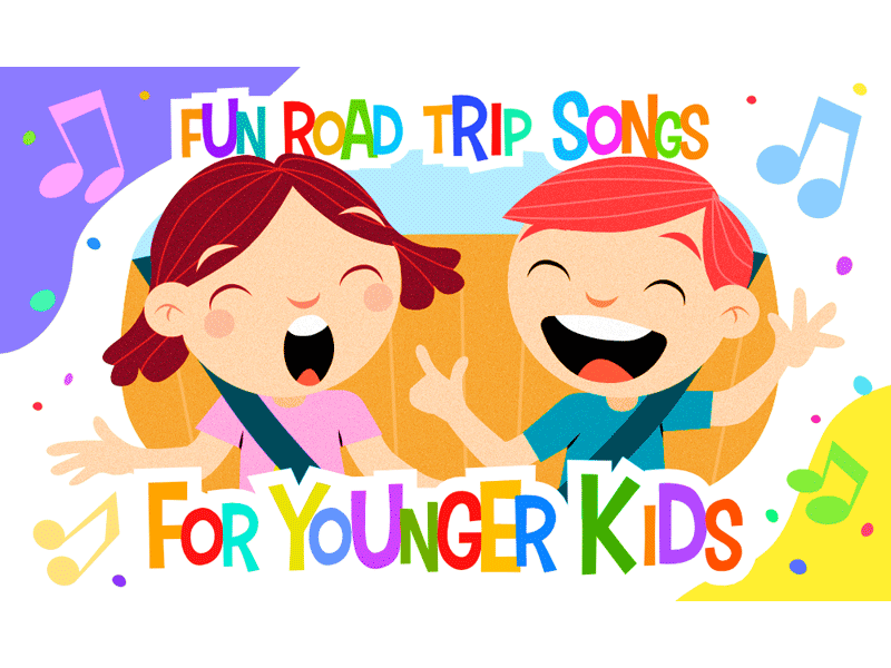 Fun Road Trip Songs for Younger Kids playlist - in-post image affinity car cartoon character design face flat head illustration music stroke vector vehicle