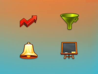 Icons for a plugin's site arrow blackboard cone firefox icons layer fx pen tool ring shape simple vector