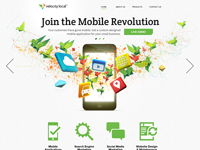 Velocity local site redesign bird business local mobile provider small velocity