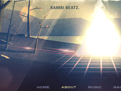 Bambi Beatz site header bambi beatz elektro forest future grid header image light music retro triangle