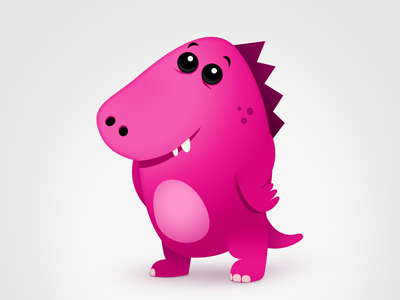 Dragon character dino dinosaur dragon magenta toon