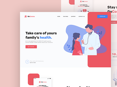GoCorona- web landing page branding design graphic design illustration logo motion graphics ui vector