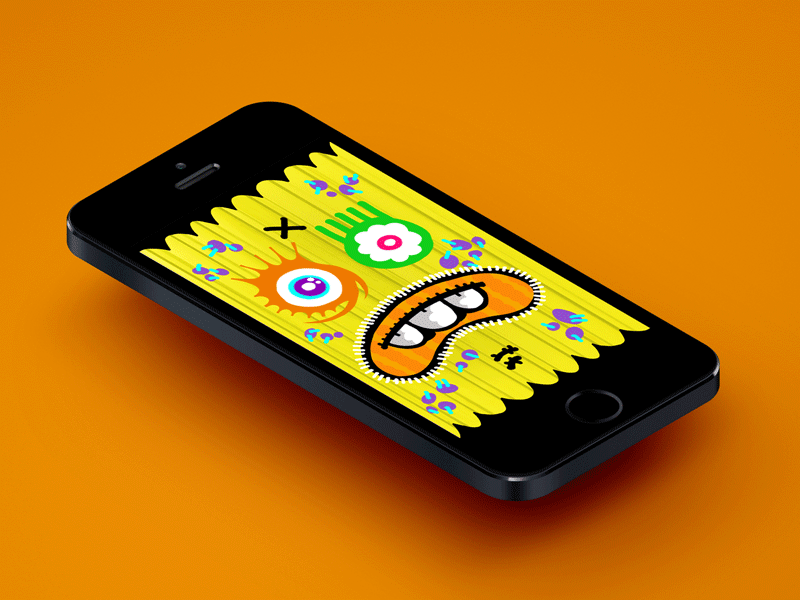 Swiggles Yellow Face app art direction c design fun gif interface ios mobile ui ux xcode