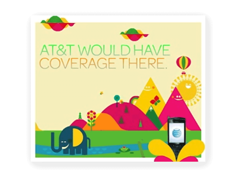 Animation for AT&T ae afterfx animation art direction digital flat gif web
