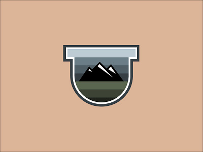Mountain Adventures Badge Icon Design