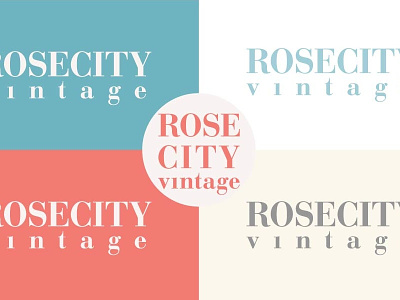 Rose City Vintage - New Logo branding identity design logo design logos thrift store logo vintage store logo