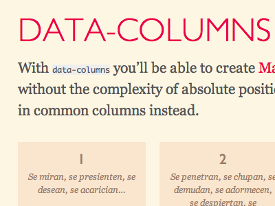 DATA-COLUMNS columns css html layout web
