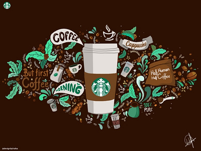Starbucks coffee… artwork branding design designbyhafsa digitalart graphic design hafsa illustration logo procreate ui vector
