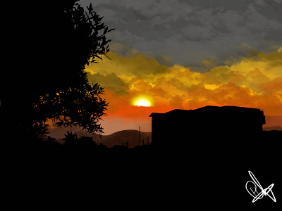 Sunset artwork branding design designbyhafsa digitalart illustration procreate sunset