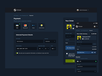 Checkout - Steam (Desktop & Mobile) checkout daily ui challenge design game mobile app payment steam ui ux website