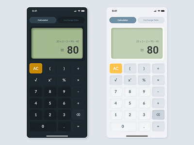 Calculator - Dark & Light Mode calculator daily ui challenge dark mode design light mode mobile app ui ux