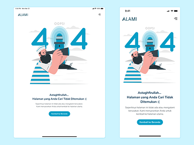404 Page - ALAMI Sharia Finance (Tablet & Mobile Version) 404 page alami sharia daily ui challenge design finance not found sharia ui ux website