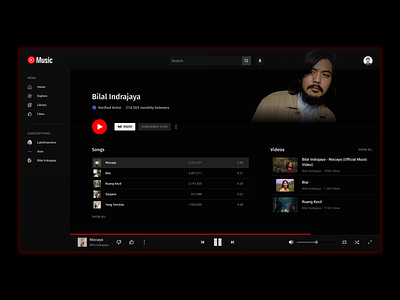 Music Player - Youtube Music daily ui challenge design music player ui ux website youtube music