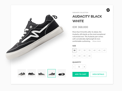 Single Product Footwear - Nah.Project cart daily ui challenge design footwear modal product ui ux website