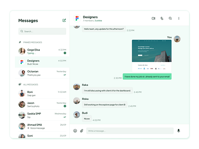 Direct Messages Desktop Version daily ui challenge design messages messaging ui ux website