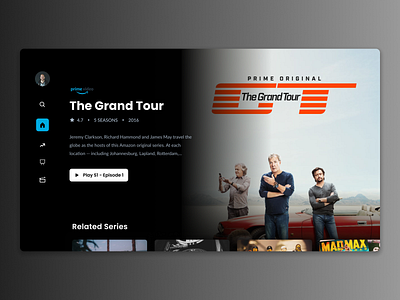 TV App cars daily ui challenge design the grand tour top gear tv app tv series ui ux