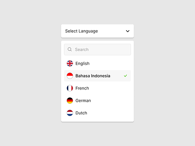 Dropdown - Select Language