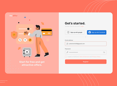 Sign up page dailyui graphic design illu illustration ui ux